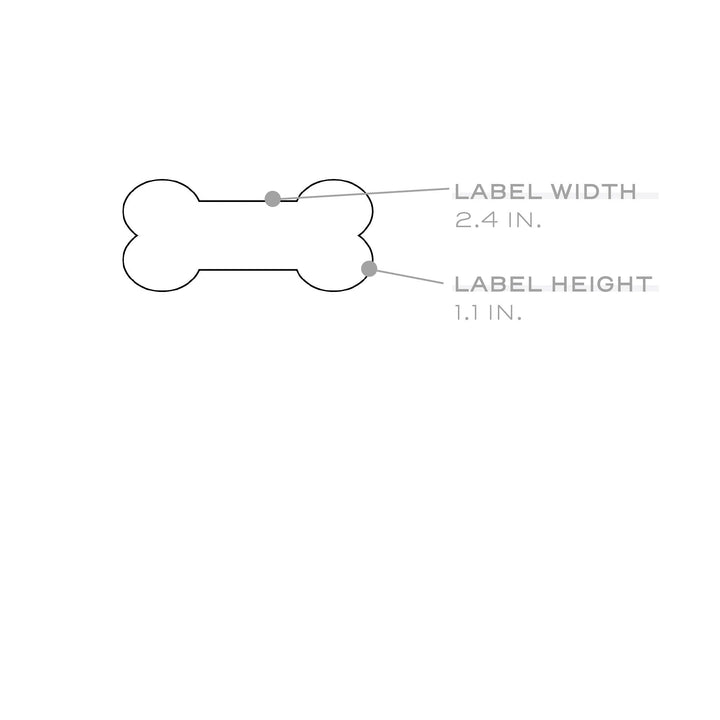 105 Dog Bone Shaped Labels, 2.4 x 1.1 in. - dashleigh - Labels