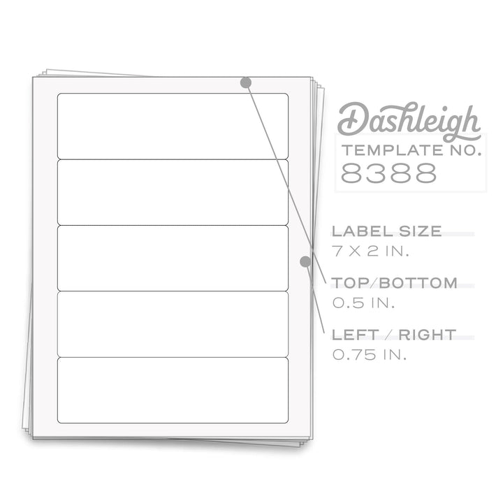 50 Water Bottle Labels, 7 x 2 in. - dashleigh - Labels