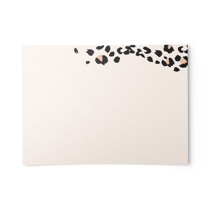 50 Cheetah Print Gold Foil Notecards, 4x6 inches - Notecards- dashleigh