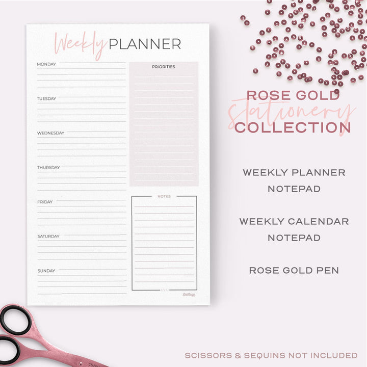 Blush Weekly Planner, 5.5 x 8.5 inches - dashleigh - Notepads