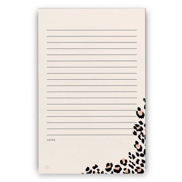 Cheetah Print Lined Notepad, 5x8 inches - dashleigh - Notepads
