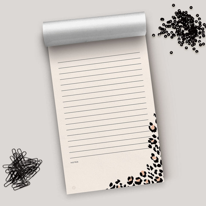 Cheetah Print Lined Notepad, 5x8 inches - dashleigh - Notepads