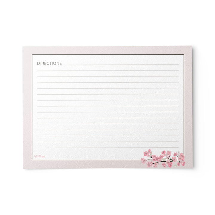 Cherry Blossom Recipe Cards, Water Resistant - dashleigh - Recipe Card