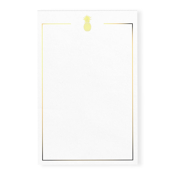 Gold Foil Pineapple Notepad, Blank, 5.5 x 8.5 inches - dashleigh - Notepads