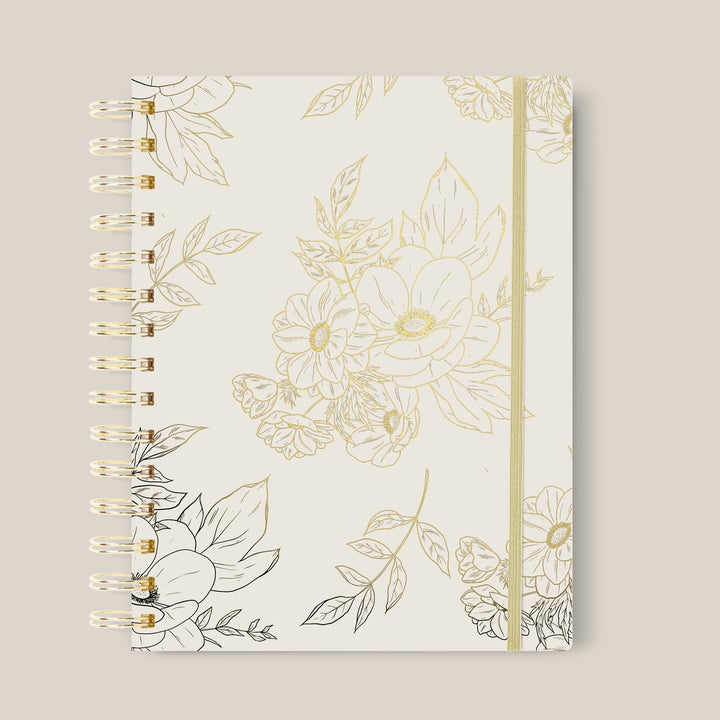 Lux Floral Bee Dot Grid Journal, 7x9 in. - dashleigh - Journal