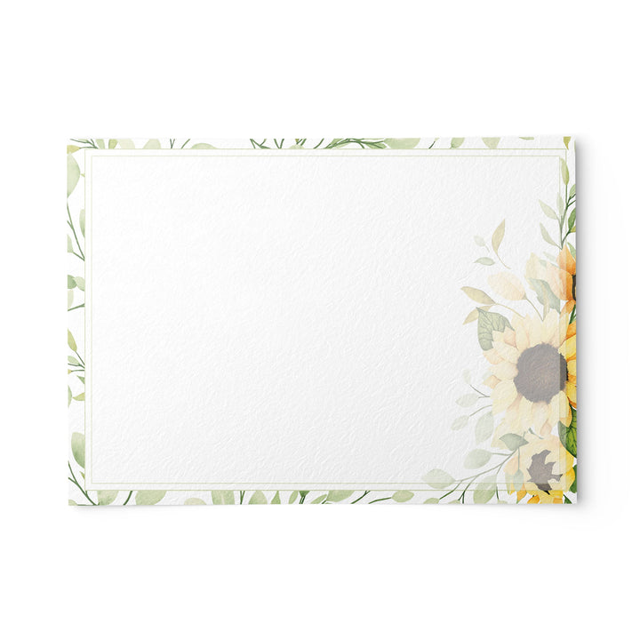 Modern Sunflowers Notecards, Set of 48, 4x6 inches - dashleigh - Recipe Card