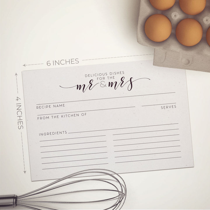 Newlywed Recipe Cards, Water Resistant - dashleigh - Recipe Card