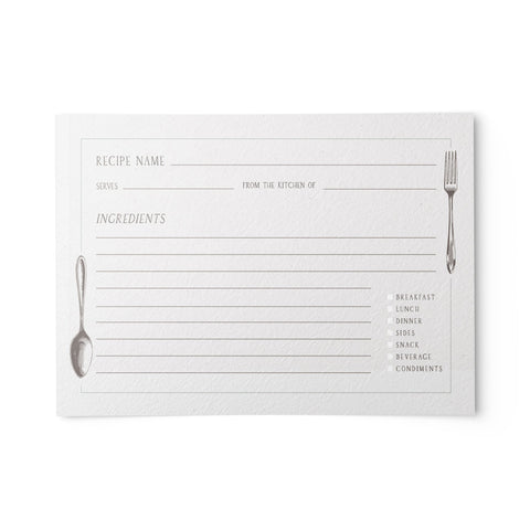 Vintage Kitchen Recipe Cards, Set of 48, 4x6 inches, Water Resistant