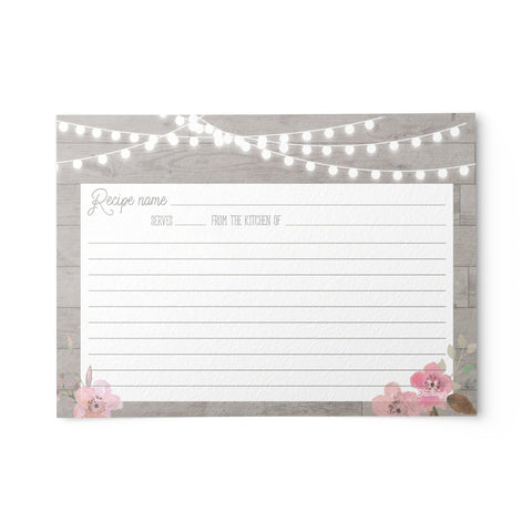 Wood and Lights Grey Recipe Cards, Water Resistant
