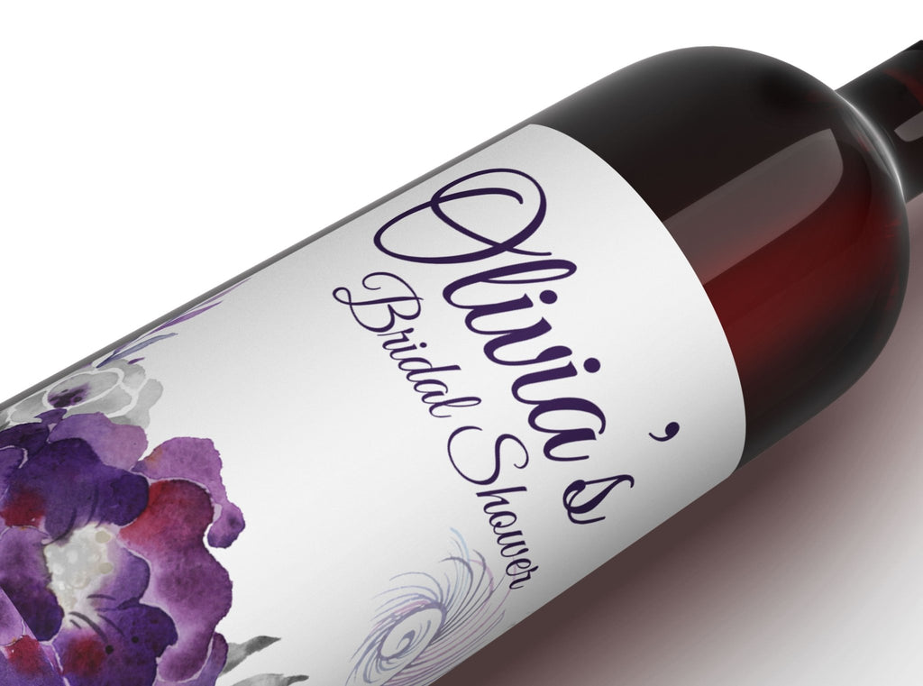 Free Printable Purple Floral Wine Labels- Customize and Personalize