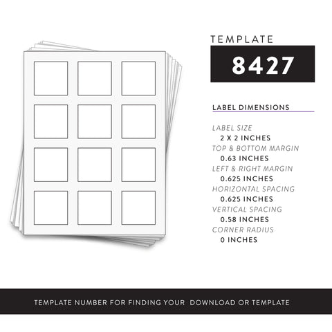 Square Labels, 2 x 2 in. - [8427]