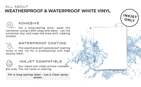 Waterproof Labels for 4 oz or 6 oz Bottles, 5 x 2.5 in. - [8393]