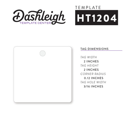 Printable Die Cut Square Hangtags, 2x2 in.