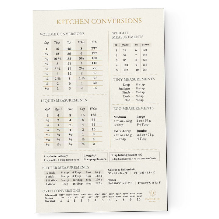 Kitchen Conversion Chart Magnet – dashleigh