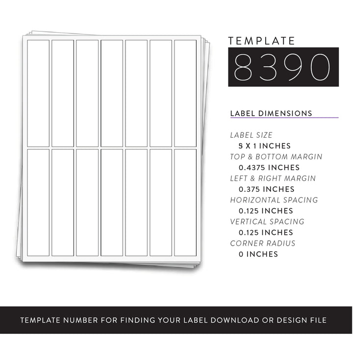 1oz Jar Label template with dimensions and specifications on a white background