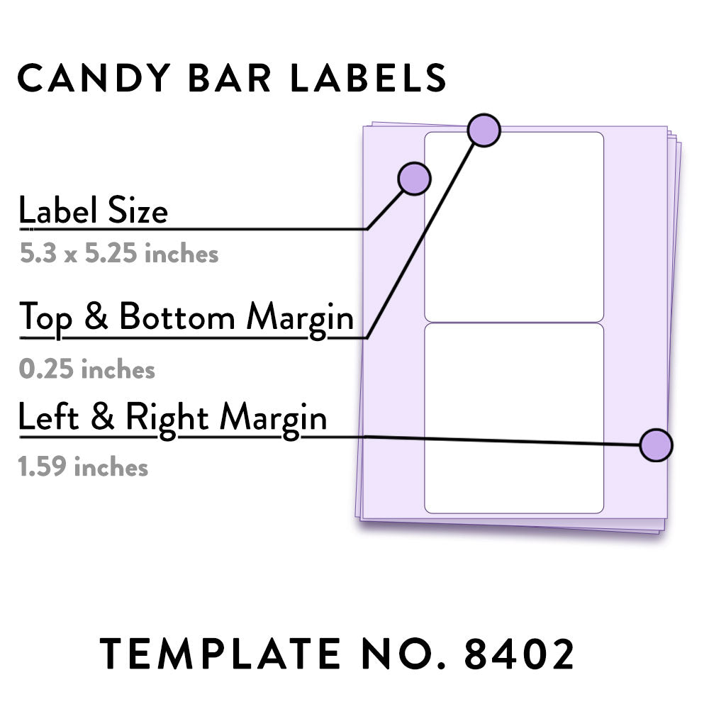 Customizable Chocolate Candy Bar Labels - 20 Premium Labels, 5.3 x 5.25 ...