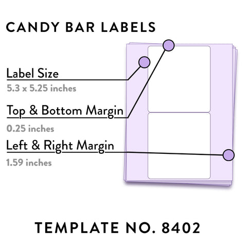 Chocolate Candy Bar Labels, 5.3 x 5.25 in. - [8402]