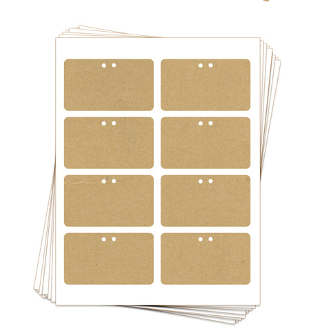 Printable Die Cut Folding Hangtags, 3.5 x 2 inches