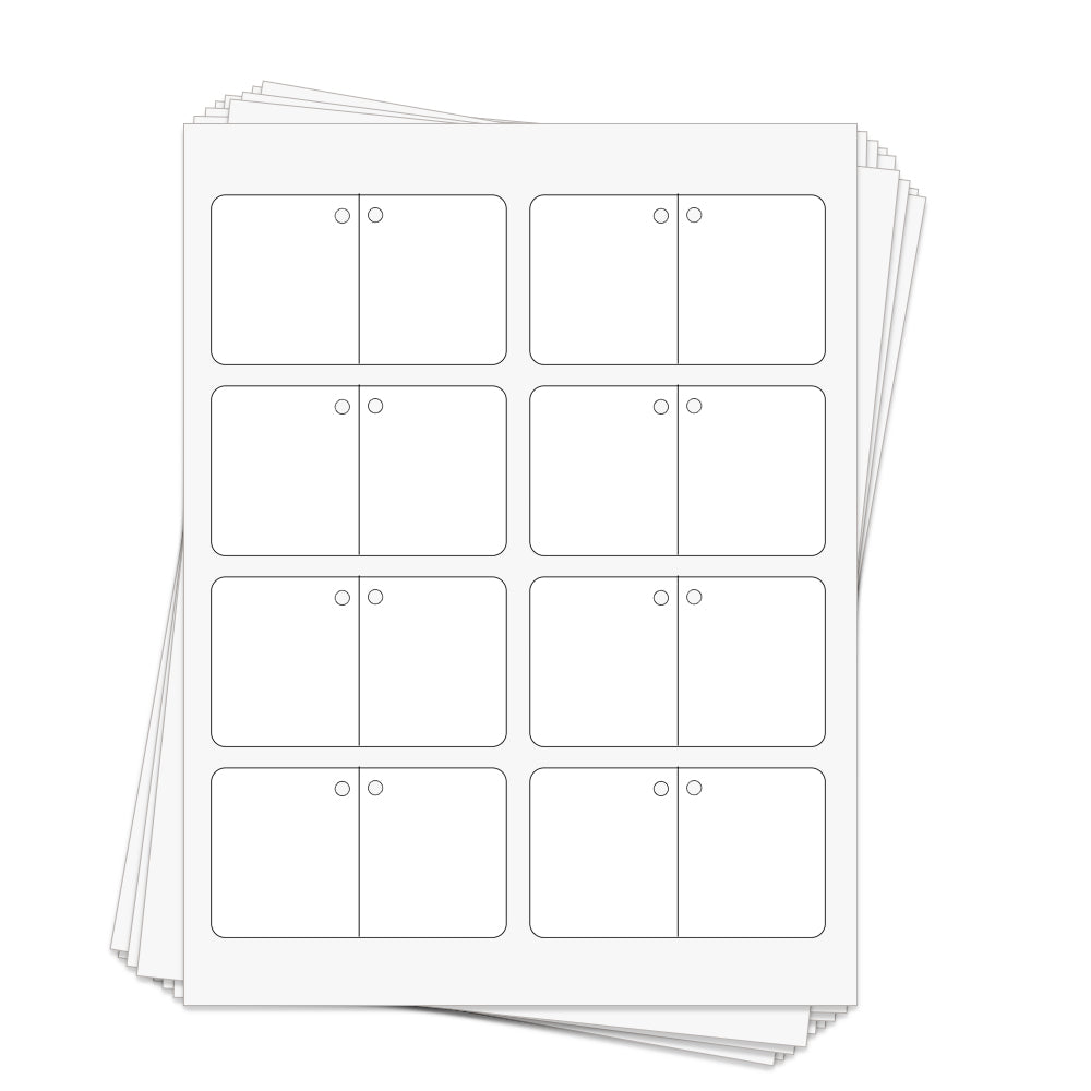 Printable Die Cut Folding Hangtags, 3.5 x 2 inches