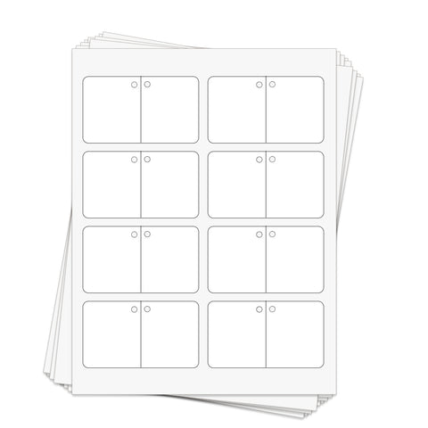 Printable Die Cut Folding Hangtags, 3.5 x 2 inches