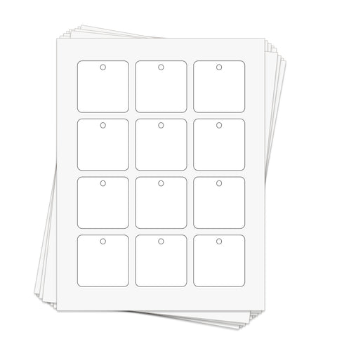 Printable Die Cut Square Hangtags, 2x2 in.