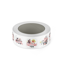 500 Bird and Flowers Thank You Stickers on a Roll, 1-inch