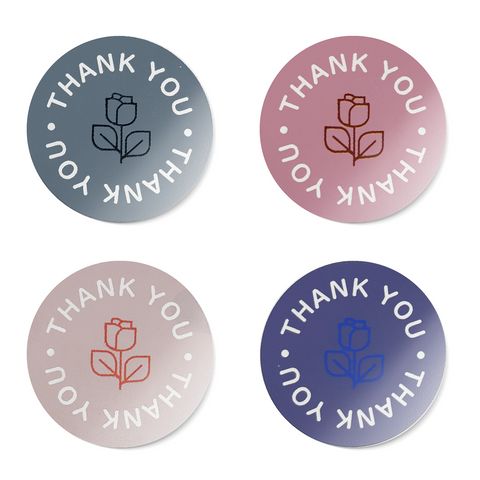 500 Modern Line Art Thank You Stickers on a Roll, 1-inch