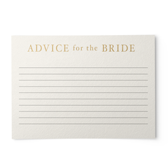 48 Bridal Advice Recipe Cards, Gold & Ivory, 4x6 inches