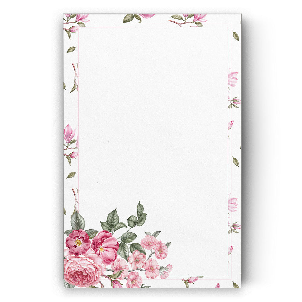 Cherry Blossom Floral Notepad, 4x6", Dashleigh Collection, 100 Sheets