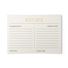 48 Matte Gold and Ivory Recipe Cards, 4x6 inches