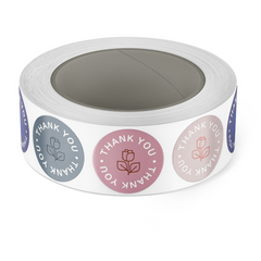 500 Modern Line Art Thank You Stickers on a Roll, 1-inch