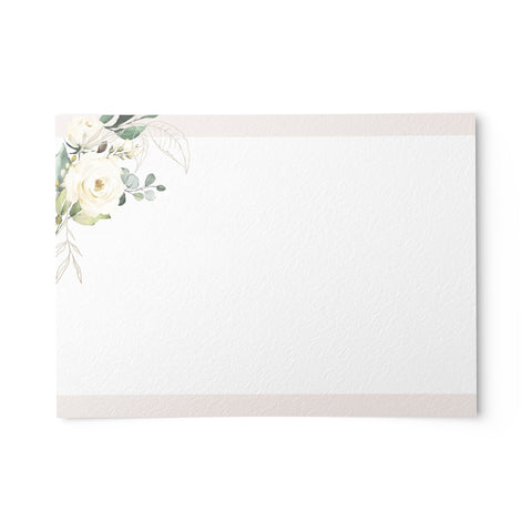 White Flowers Note Cards, Set of 50, 4x6 inches