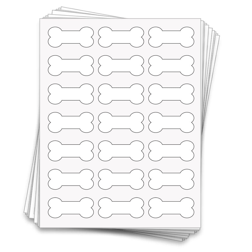 Dog Bone Shaped Labels, 2.4 x 1.1 in. - [8406]