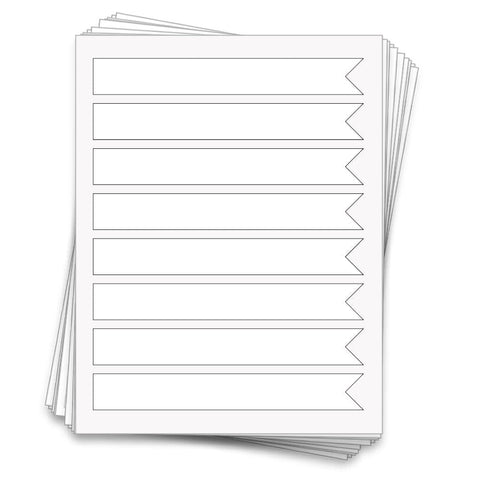 Long Flag Stationery Labels,  7.5 x 1 in. - [8419]