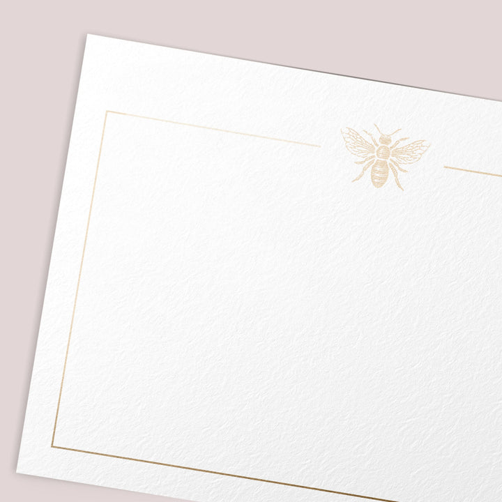 50 Bee Gold Foil Note Cards, 4x6 inches - dashleigh - Note Cards