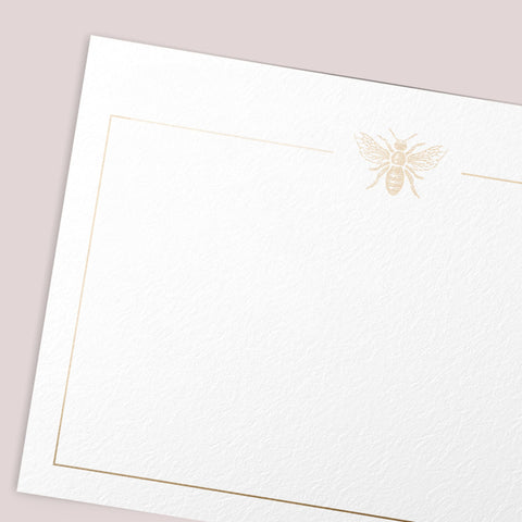 50 Bee Gold Foil Note Cards, 4x6 inches