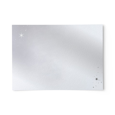 50 Celestial Silver Stars Note Cards, 4x6 inch