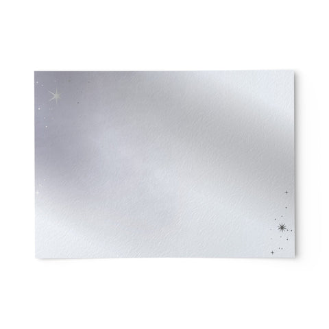 50 Celestial Silver Stars Note Cards, 4x6 inch