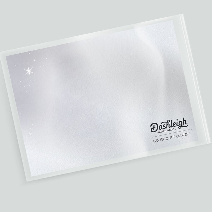 50 Celestial Silver Stars Note Cards, 4x6 inch - dashleigh - Note Cards