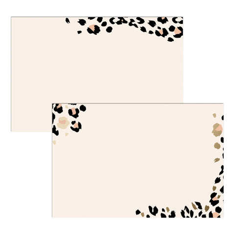 50 Cheetah Print Gold Foil Note Cards, 4x6 inches