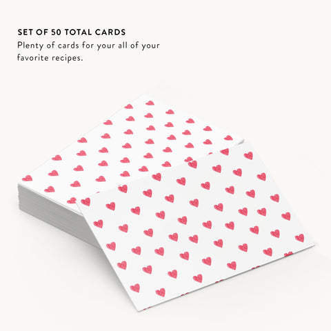 50 Hearts Note Cards, 4 x 6 inches