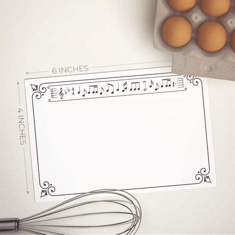 50 Music Note Cards, 4x6 inch