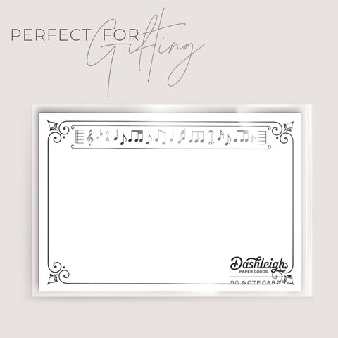 50 Music Note Cards, 4x6 inch