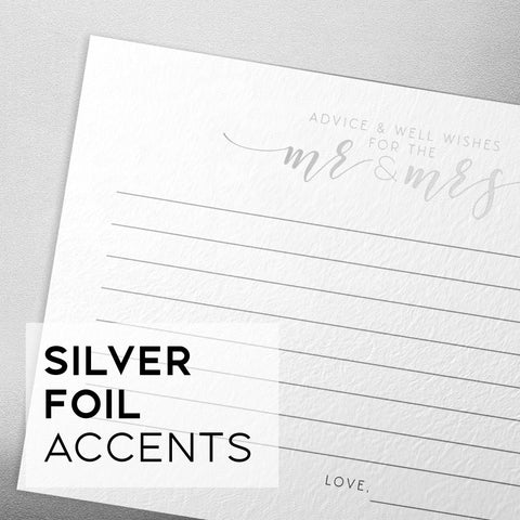 50 Newlywed Advice Cards, Silver Foil