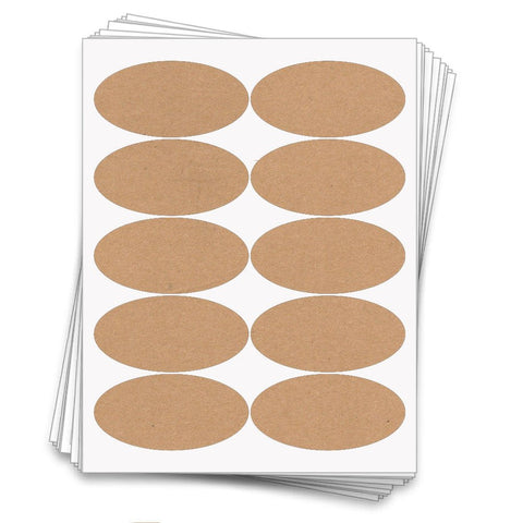 50 Oval Bottle and Jar Labels, 4x2 in.