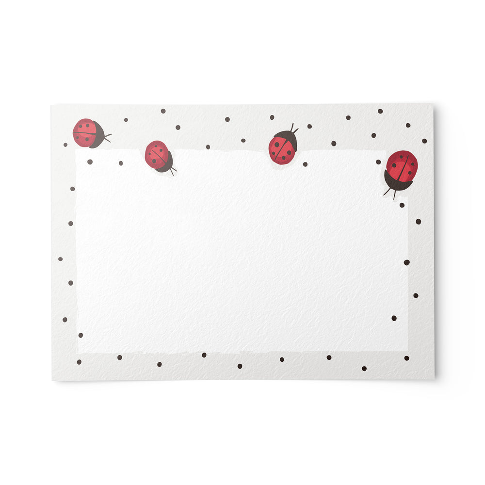 Ladybug Note Cards, 4 x 6 inches, Set of 48