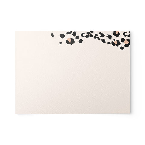 50 Cheetah Print Gold Foil Note Cards, 4x6 inches