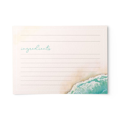 Beach Recipe Cards, Set of 48, 4x6 inches, Water Resistant