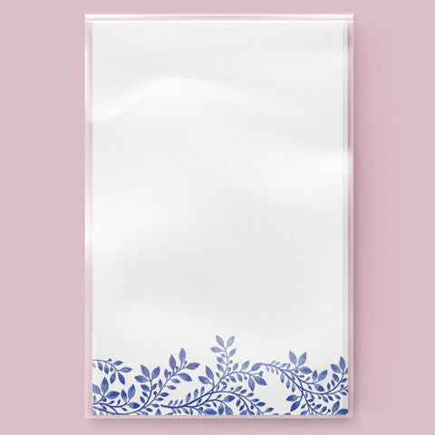 Blue Floral Memo Pad, 4x6 inches