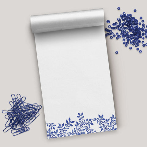 Blue Floral Memo Pad, 4x6 inches